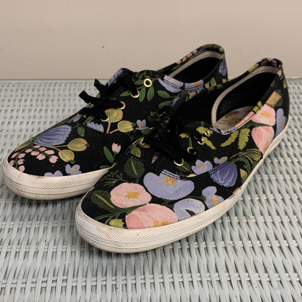 Keds Black Multicolor Floral Sneakers - Picture 4 of 5